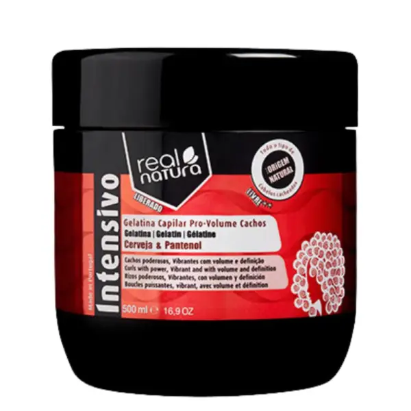 Real Natura Pro-Volumen Gelatina con Cerveza y Pantenol 500ml